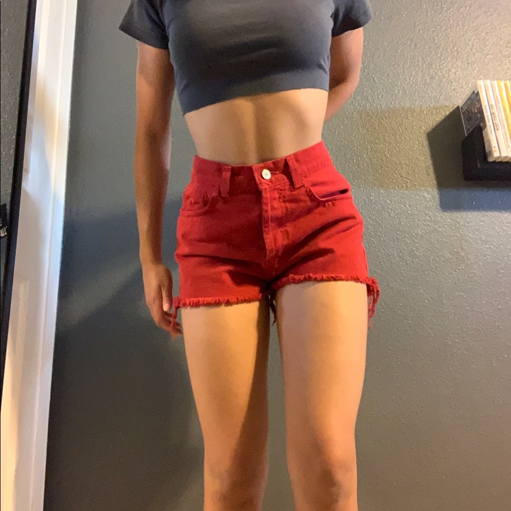 red brandy melville shorts